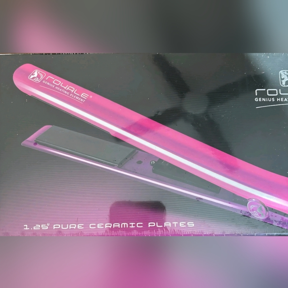 The Royale Diamond Collection 1.25" Pure Ceramic Plates Hot Pink Flat Iron